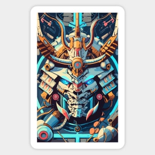 Mecha Oni Samurai Mask Sticker